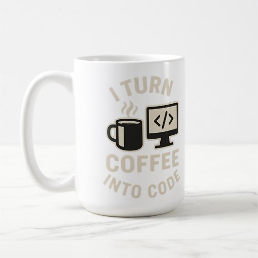 Grappig ik verander koffie in code koffiemok (Links)