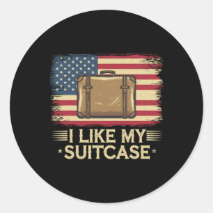 Grappig Ik vind mijn koffer Trump Meme 1 leuk Ronde Sticker