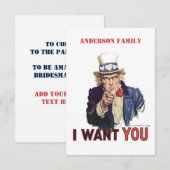 Grappig ik wil je uitnodiging (Voorkant / Achterkant)