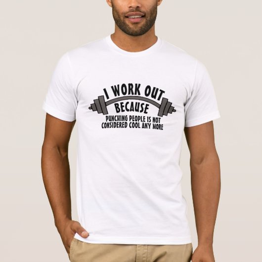 Grappig Ik Workout Slogan Grafische Gym T-shirt (Voorkant)