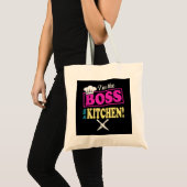 Grappig in de baas in deze keuken T-shirt koken Tote Bag (Voorkant (product))