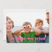 Grappig in ieder geval hebben we kerst foto roze g feestdagenkaart (Voorkant)