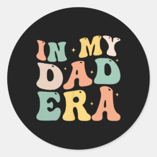Grappig In Mijn Papa Era Lover Groovy Retro Papa V Ronde Sticker