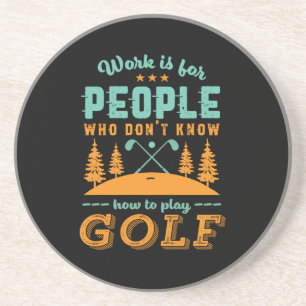 Grappig in ruste Golf Player Golfer Love Golfing Zandsteen Onderzetter