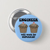grappig ingenieur ronde button 5,7 cm (Voorkant /achterkant)