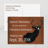 Grappig Ingepakt Buck Save the Date Aankondigingskaart (Voorkant / Achterkant)