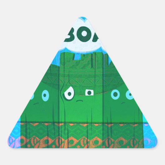 Grappig Inspirerend Grafisch dat ik me verveel van Driehoek Sticker (Voorkant)