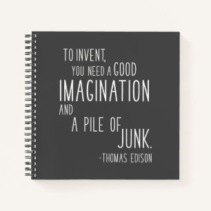 Grappig Inspirerend Imagination Inventor Quote Notitieboek