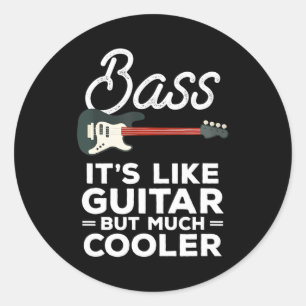 Grappig instrument basgitaar een basspeler ronde sticker