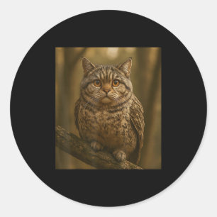 Grappig Internet Trendy Meme Vervloekt Vet Kat Uil Ronde Sticker