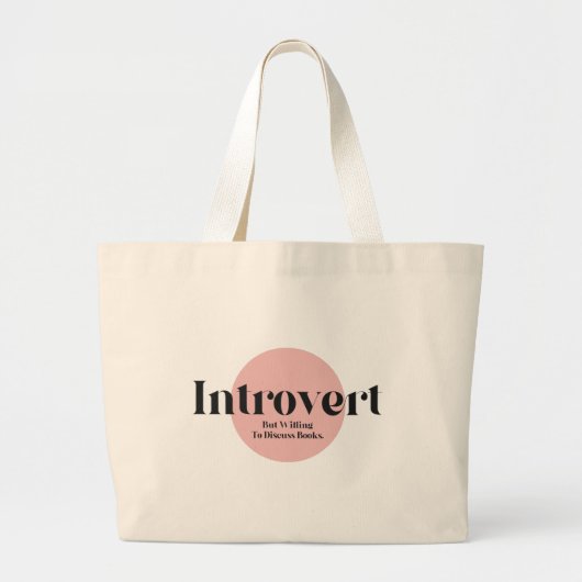 Grappig Introvert maar bereid om boeken te besprek Grote Tote Bag (Voorkant)