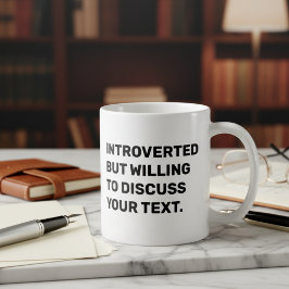Grappig introvert maar bereid om te praten koffiemok