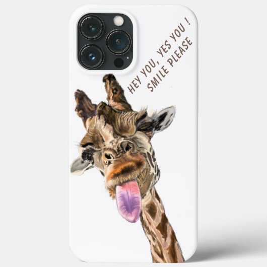 Grappig iPhone hoesje met speelse Giraffe aangepas (Achterkant)