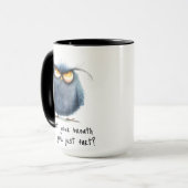Grappig is dat je adem scheet chagrijnige vogel mok (Voorkant links)