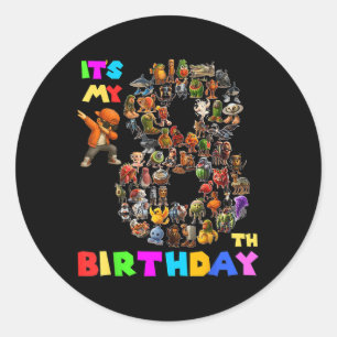 Grappig is mijn 8e verjaardag Italiaanse Brainrot Ronde Sticker