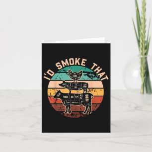 Grappig is rook die grappige barbecue retro grille kaart