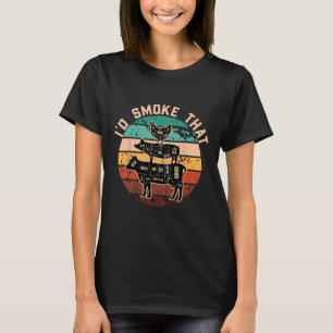 Grappig is rook die grappige barbecue retro grille t-shirt