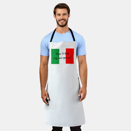 Grappig Italiaans accent Vlag van Italië Schort (Gedragen)
