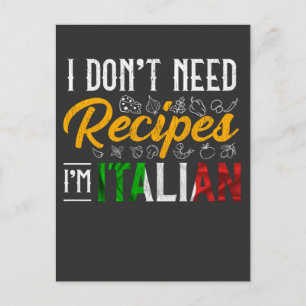 Grappig Italiaans Cook Gift Culinary Kitchen Humor Briefkaart