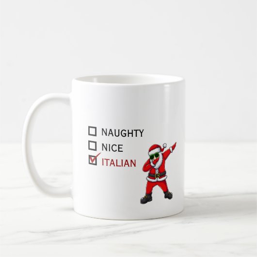 Grappig Italiaans Santa stout leuk Koffiemok (Links)
