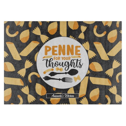 Grappig Italiaans voedselschort  pasteipatroon Snijplank (Voorkant)