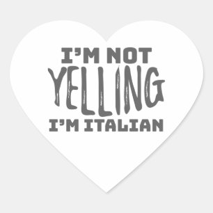 Grappig Italië dat niet zegt dat ik Italiaanse Jok Hart Sticker