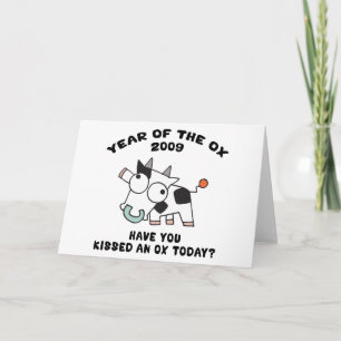 Grappig Jaar van de Os Gifts Feestdagen Kaart