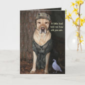 Grappig Jacht Lab Verjaardag Kaart (Gele Bloem)