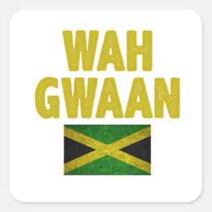 Grappig Jamaicaans gezegde, Jamaicaanse vlag Vierkante Sticker