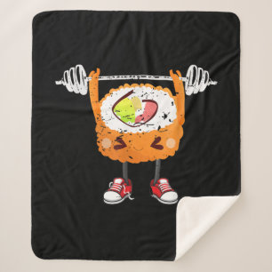 Grappig Japans eten Gym Weightlift Gift T-Shirt Sherpa Deken