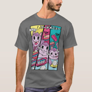 Grappig Japans kat Eating Sushi en Ramen T-shirt