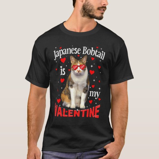 Grappig Japanse Bobtail is mijn Valentijn kat pap  T-shirt (Voorkant)