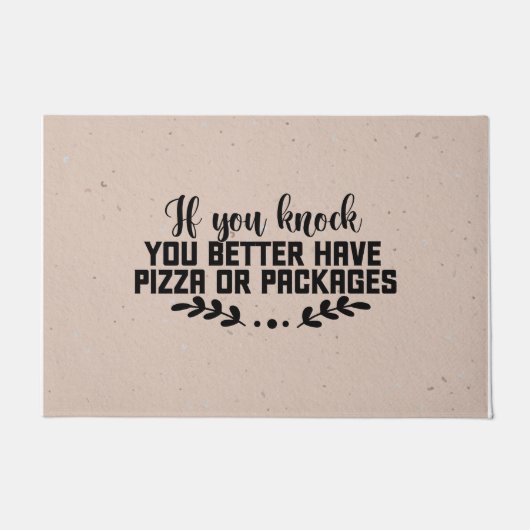 Grappig, je kunt beter Pizza of Pakketten hebben, Deurmat (Voorkant)