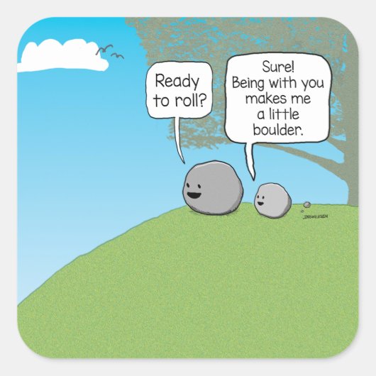 Grappig je Rock Little Boulder Vierkante Sticker (Voorkant)