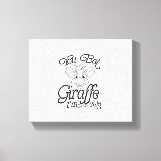 Grappig, je wedt dat Giraffe schattig is - Giraffe Canvas Afdruk (Voorkant)