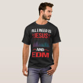 Grappig Jesus EDM T-shirt (Voorkant volledig)