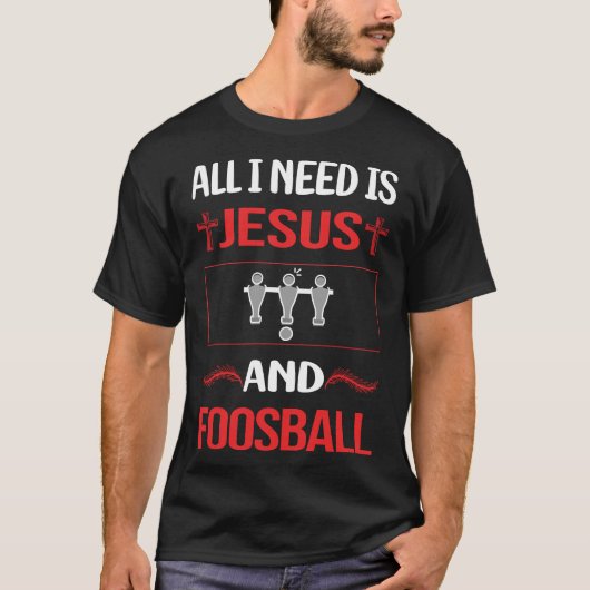Grappig Jesus Foosball T-shirt (Voorkant)
