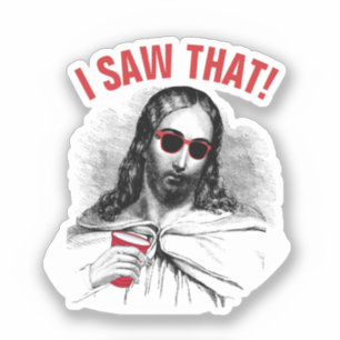 Grappig Jesus Meme, ik zag dat feest Christelijk Sticker