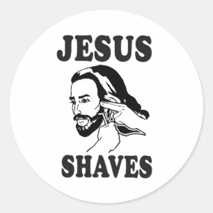 Grappig Jesus Meme Jesus Shaves Ronde Sticker