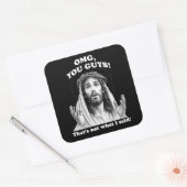 Grappig Jesus Meme OMG Dat is niet wat ik zei Vierkante Sticker (Envelop)