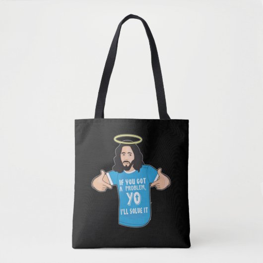 Grappig Jesus Shirt Christelijk Meme Yo Ik los het Draagtas (Voorkant)