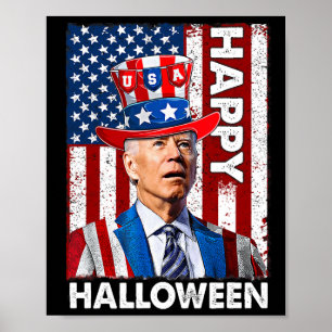 Grappig Joe Biden 4 juli Happy Halloween Amerika Poster