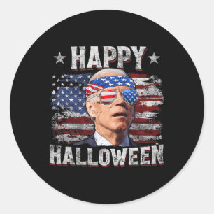 Grappig Joe Biden 4 juli Happy Halloween Amerika Ronde Sticker