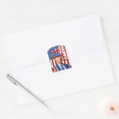 Grappig Joe Biden 4 juli Happy Halloween Amerika Ronde Sticker (Envelop)