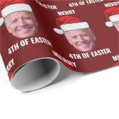 Grappig Joe Biden Happy 4th van Pasen Kerstmis Cadeaupapier (Rol Hoek)