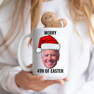Grappig Joe Biden Happy 4th van Pasen Kerstmis Koffiemok