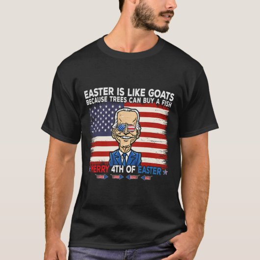 Grappig Joe Biden Merry 4th van Pasen Design Vierd T-shirt (Voorkant)