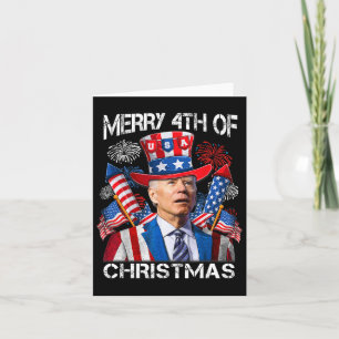 Grappig Joe Biden Vrolijk 4e van Kerstmis 4e van j Kaart