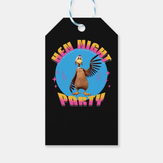 Grappig Jonggezellenfeestje Kippen Dansen Rondom D Cadeaulabel (Voorkant)