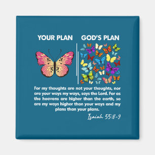 Grappig Jouw Plan En Gods Plan Vlinders Jesaja Magneet